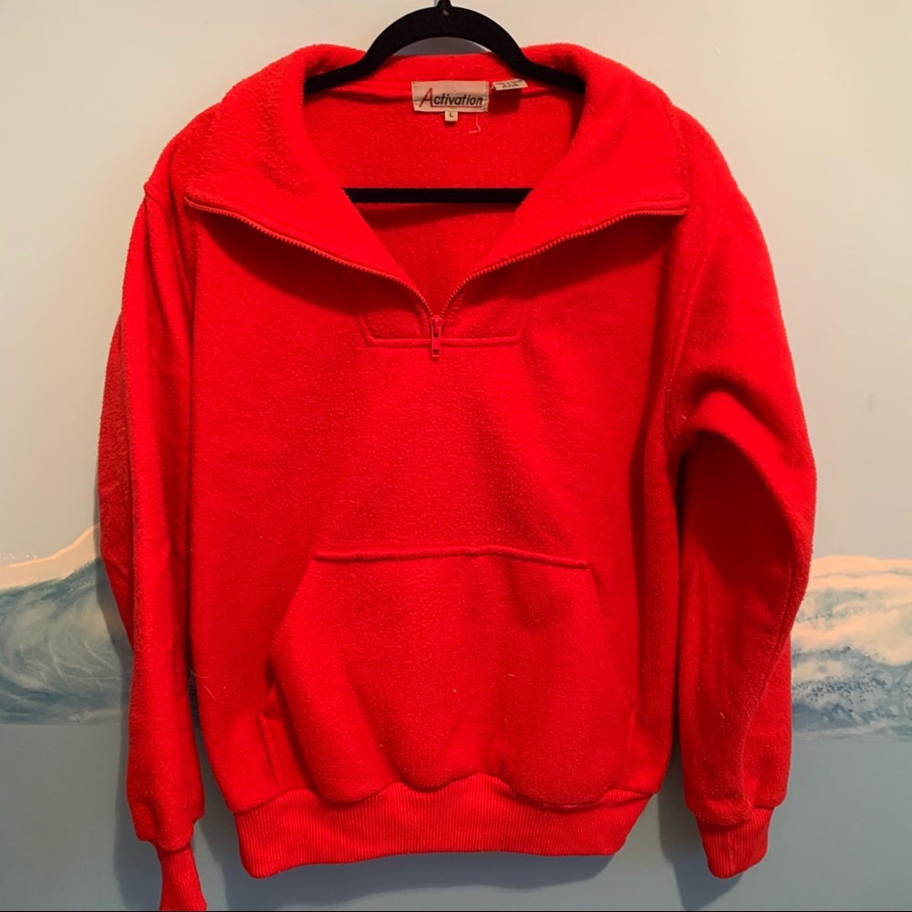 Fleece Red Zip-Up